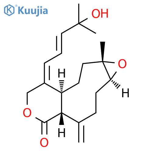 Oxireno[5,6]cyclonona[1,2-c]pyran-7(1aH)-one, decahydro-4-[(2E)-4-hydroxy-4-methyl-2-penten-1-ylidene]-1a-methyl-8-methylene-, (1aS,3aS,4E,7aR,10aS)- structure