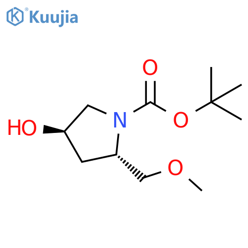 tert-butyl (2S,4R)-4-hydroxy-2-(methoxymethyl)pyrrolidine-1-carboxylate structure