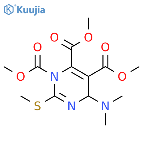 1,5,6(4H)-Pyrimidinetricarboxylic acid, 4-(dimethylamino)-2-(methylthio)-, 1,5,6-trimethyl ester structure