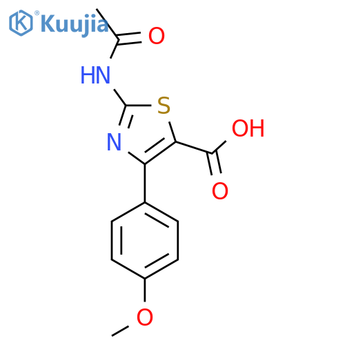 2-Acetamido-4-(4-methoxyphenyl)-1,3-thiazole-5-carboxylic acid structure