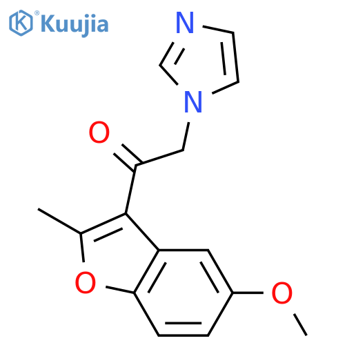 2-(1H-imidazol-1-yl)-1-(5-methoxy-2-methyl-1-benzofuran-3-yl)ethanone structure