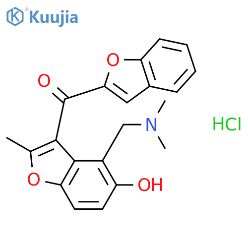 1-benzofuran-2-yl{4-[(dimethylamino)methyl]-5-hydroxy-2-methyl-1-benzofuran-3-yl}methanone hydrochloride structure