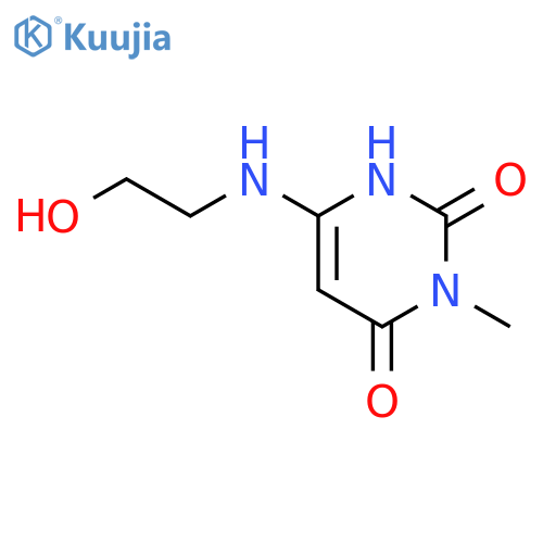 2,4(1H,3H)-Pyrimidinedione,6-[(2-hydroxyethyl)amino]-3-methyl- structure