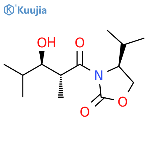 2-Oxazolidinone, 3-[(2R,3R)-3-hydroxy-2,4-dimethyl-1-oxopentyl]-4-(1-methylethyl)-, (4S)- structure