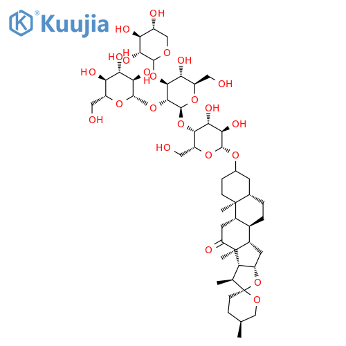 Spirostan-12-one,3-[(O-b-D-glucopyranosyl-(1&reg;2)-O-[b-D-xylopyranosyl-(1&reg;3)]-O-b-D-glucopyranosyl-(1&reg;4)-b-D-galactopyranosyl)oxy]-, (3b,5a,25S)- structure