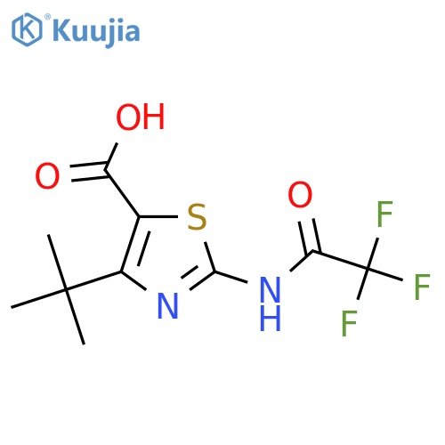 4-Tert-butyl-2-(trifluoroacetamido)-1,3-thiazole-5-carboxylic acid structure