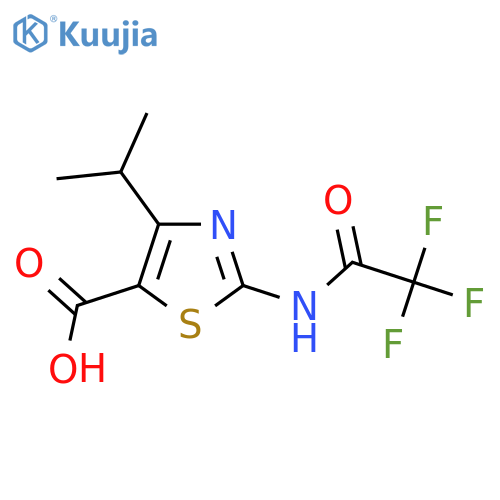 4-(propan-2-yl)-2-(trifluoroacetamido)-1,3-thiazole-5-carboxylic acid structure