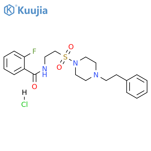 2-fluoro-N-(2-{4-(2-phenylethyl)piperazin-1-ylsulfonyl}ethyl)benzamide hydrochloride structure