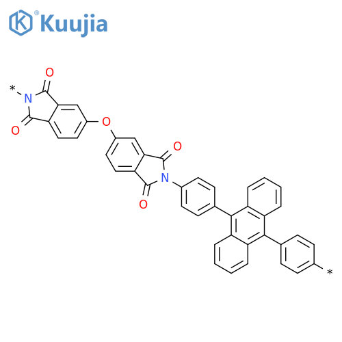 Poly[(1,3-dihydro-1,3-dioxo-2H-isoindole-2,5-diyl)oxy(1,3-dihydro-1,3-dioxo-2H-isoindole-5,2-diyl)-1,4-phenylene-9,10-anthracenediyl-1,4-phenylene] structure
