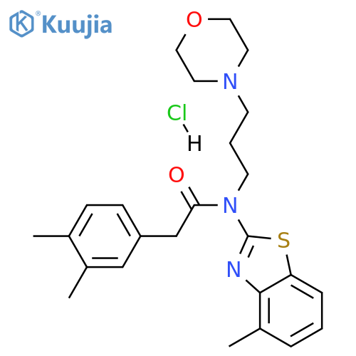 2-(3,4-dimethylphenyl)-N-(4-methyl-1,3-benzothiazol-2-yl)-N-[3-(morpholin-4-yl)propyl]acetamide hydrochloride structure