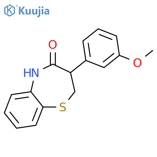 1,5-Benzothiazepin-4(5H)-one, 2,3-dihydro-3-(3-methoxyphenyl)- structure