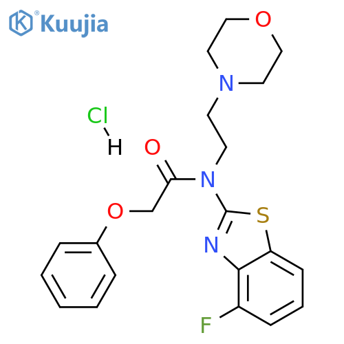 N-(4-fluoro-1,3-benzothiazol-2-yl)-N-[2-(morpholin-4-yl)ethyl]-2-phenoxyacetamide hydrochloride structure