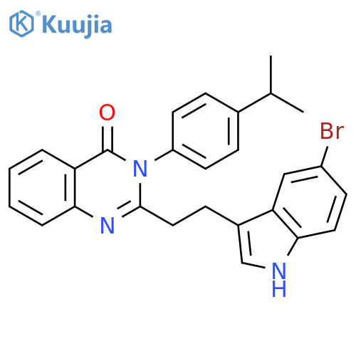 4(3H)-Quinazolinone,2-[2-(5-bromo-1H-indol-3-yl)ethyl]-3-[4-(1-methylethyl)phenyl]- structure