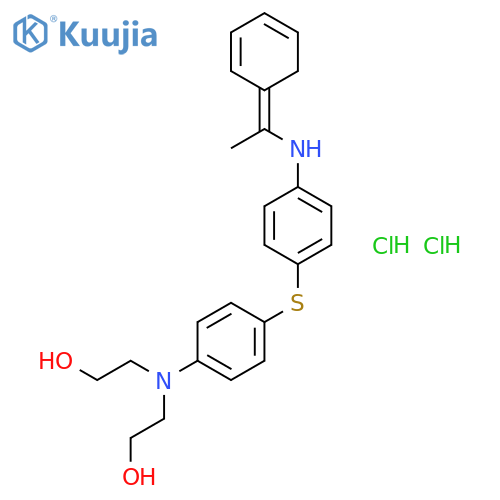 2,2'-({4-[(4-{[(1Z)-1-cyclohexa-2,4-dien-1-ylideneethyl]amino}phenyl)sulfanyl]phenyl}imino)diethanol dihydrochloride structure