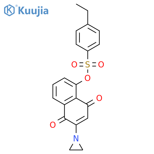 Benzenesulfonic acid,4-ethyl-, 6-(1-aziridinyl)-5,8-dihydro-5,8-dioxo-1-naphthalenyl ester structure