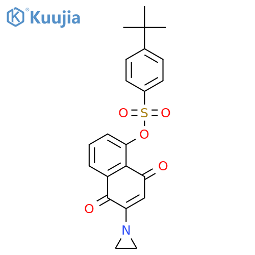 Benzenesulfonic acid,4-(1,1-dimethylethyl)-, 6-(1-aziridinyl)-5,8-dihydro-5,8-dioxo-1-naphthalenylester structure