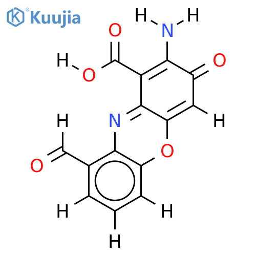 2-amino-9-formylphenoxazone-1-carbonic acid structure
