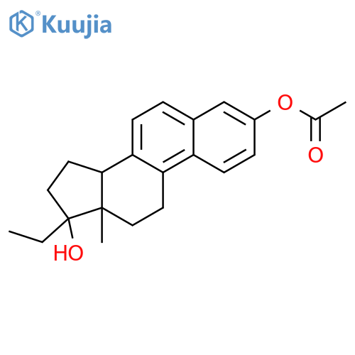 3-acetoxy-17alpha-ethylestra-1,3,5(10),6,8-pentaen-17beta-ol structure
