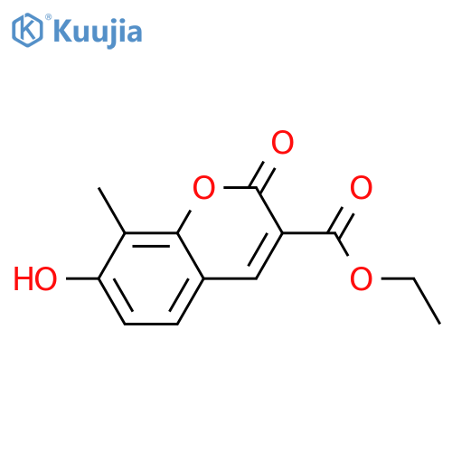 Ethyl 7-hydroxy-8-methyl-2-oxo-2H-chromene-3-carboxylate structure