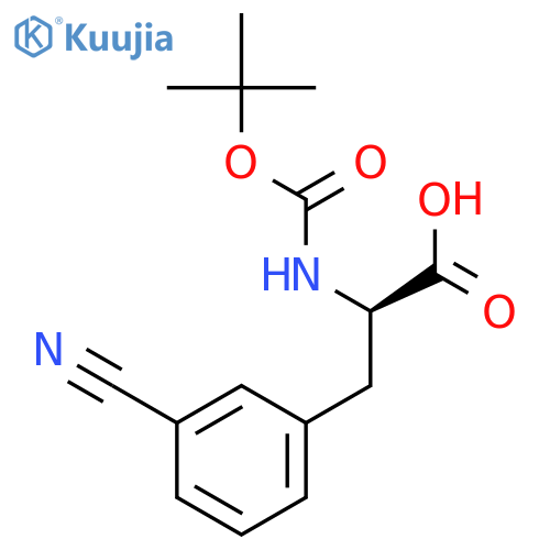(2R)-2-[(tert-butoxycarbonyl)amino]-3-(3-cyanophenyl)propanoic acid structure