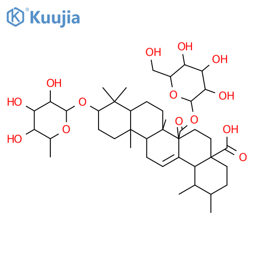 Urs-12-ene-27,28-dioic acid, 3-[(6-deoxy-β-D-glucopyranosyl)oxy]-, 27-β-D-glucopyranosyl ester, (3β)- structure