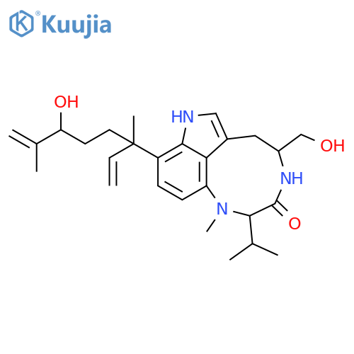 3H-Pyrrolo[4,3,2-gh]-1,4-benzodiazonin-3-one,9-(1-ethenyl-4-hydroxy-1,5-dimethyl-5-hexenyl)-1,2,4,5,6,8-hexahydro-5-(hydroxymethyl)-1-methyl-2-(1-methylethyl)-(9CI) structure