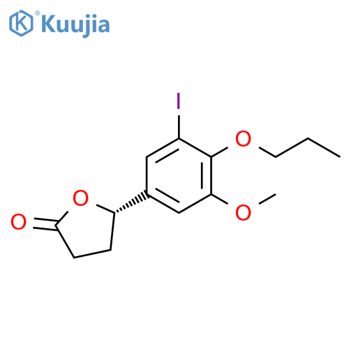 2(3H)-Furanone, dihydro-5-(3-iodo-5-methoxy-4-propoxyphenyl)-, (S)- structure