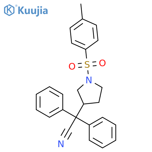 (R )-2,2-diphenyl-2-(1-tosylpyrrolidin-3-yl)acetonitrile structure