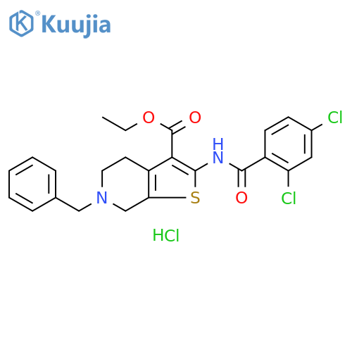 ethyl 6-benzyl-2-(2,4-dichlorobenzamido)-4H,5H,6H,7H-thieno2,3-cpyridine-3-carboxylate hydrochloride structure