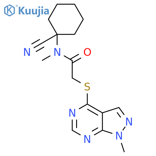 N-(1-cyanocyclohexyl)-N-methyl-2-({1-methyl-1H-pyrazolo[3,4-d]pyrimidin-4-yl}sulfanyl)acetamide structure
