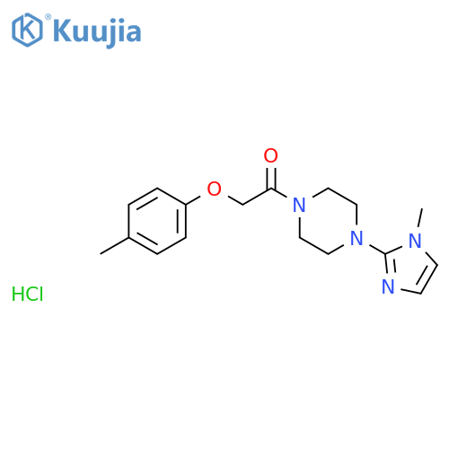 1-4-(1-methyl-1H-imidazol-2-yl)piperazin-1-yl-2-(4-methylphenoxy)ethan-1-one hydrochloride structure
