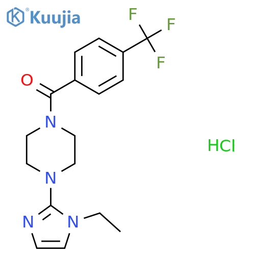 1-(1-ethyl-1H-imidazol-2-yl)-4-4-(trifluoromethyl)benzoylpiperazine hydrochloride structure