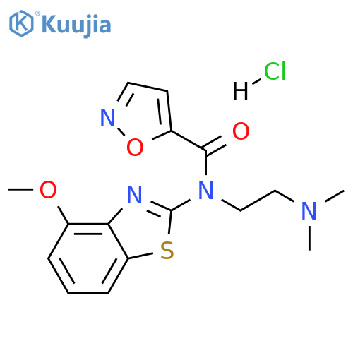 N-2-(dimethylamino)ethyl-N-(4-methoxy-1,3-benzothiazol-2-yl)-1,2-oxazole-5-carboxamide hydrochloride structure