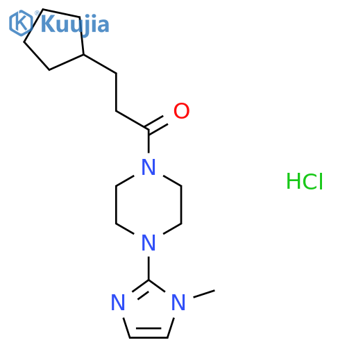 3-cyclopentyl-1-[4-(1-methyl-1H-imidazol-2-yl)piperazin-1-yl]propan-1-one hydrochloride structure