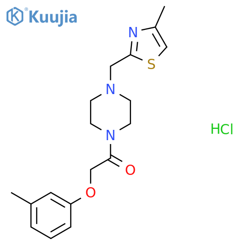 1-{4-(4-methyl-1,3-thiazol-2-yl)methylpiperazin-1-yl}-2-(3-methylphenoxy)ethan-1-one hydrochloride structure