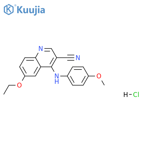 6-ethoxy-4-(4-methoxyanilino)quinoline-3-carbonitrile:hydrochloride structure