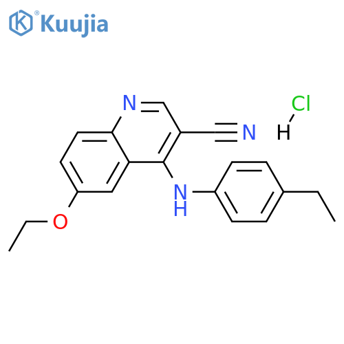6-ethoxy-4-[(4-ethylphenyl)amino]quinoline-3-carbonitrile hydrochloride structure