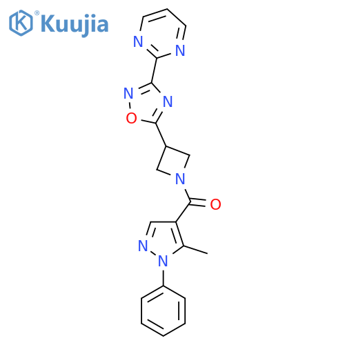 2-{5-1-(5-methyl-1-phenyl-1H-pyrazole-4-carbonyl)azetidin-3-yl-1,2,4-oxadiazol-3-yl}pyrimidine structure