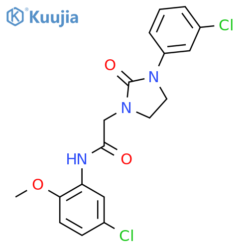 N-(5-chloro-2-methoxyphenyl)-2-3-(3-chlorophenyl)-2-oxoimidazolidin-1-ylacetamide structure