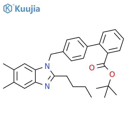 [1,1'-Biphenyl]-2-carboxylic acid,4'-[(2-butyl-5,6-dimethyl-1H-benzimidazol-1-yl)methyl]-,1,1-dimethylethyl ester structure