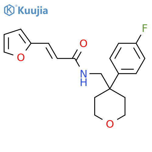 (2E)-N-{4-(4-fluorophenyl)oxan-4-ylmethyl}-3-(furan-2-yl)prop-2-enamide structure