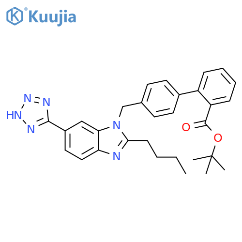 [1,1'-Biphenyl]-2-carboxylic acid,4'-[[2-butyl-6-(1H-tetrazol-5-yl)-1H-benzimidazol-1-yl]methyl]-,1,1-dimethylethyl ester structure