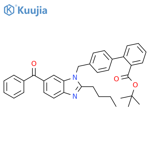 [1,1'-Biphenyl]-2-carboxylic acid, 4'-[(6-benzoyl-2-butyl-1H-benzimidazol-1-yl)methyl]-, 1,1-dimethylethyl ester structure