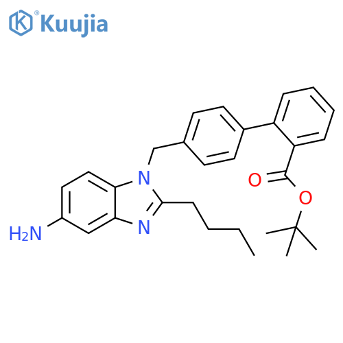 [1,1'-Biphenyl]-2-carboxylic acid, 4'-[(5-amino-2-butyl-1H-benzimidazol-1-yl)methyl]-, 1,1-dimethylethyl ester structure