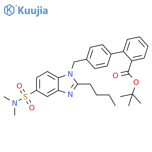 [1,1'-Biphenyl]-2-carboxylic acid, 4'-[[2-butyl-5-[(dimethylamino)sulfonyl]-1H-benzimidazol-1-yl]methyl]-, 1,1-dimethylethyl ester structure