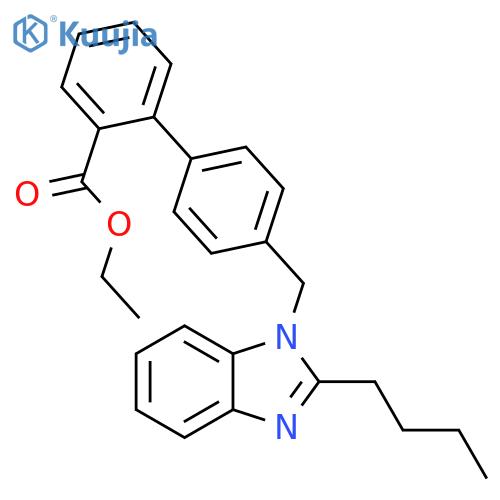 [1,1'-Biphenyl]-2-carboxylic acid,4'-[(2-butyl-1H-benzimidazol-1-yl)methyl]-, ethyl ester structure