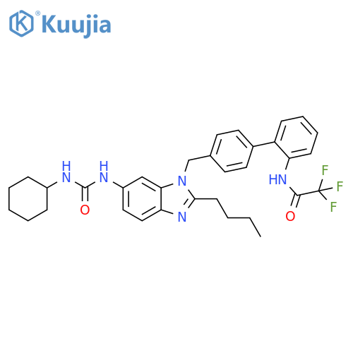 Acetamide,N-[4'-[[2-butyl-6-[[(cyclohexylamino)carbonyl]amino]-1H-benzimidazol-1-yl]methyl][1,1'-biphenyl]-2-yl]-2,2,2-trifluoro- structure