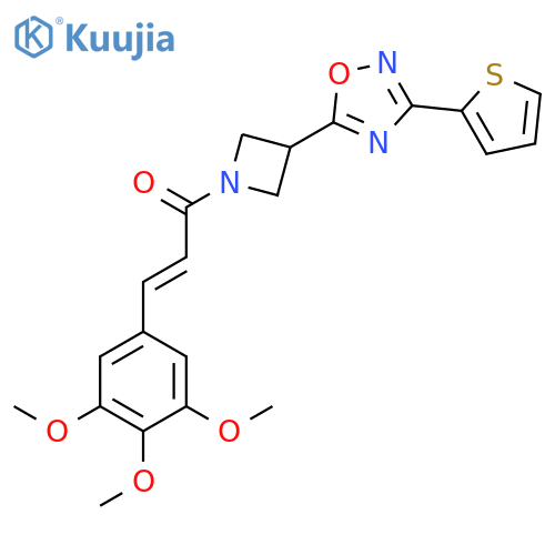 (2E)-1-{3-3-(thiophen-2-yl)-1,2,4-oxadiazol-5-ylazetidin-1-yl}-3-(3,4,5-trimethoxyphenyl)prop-2-en-1-one structure