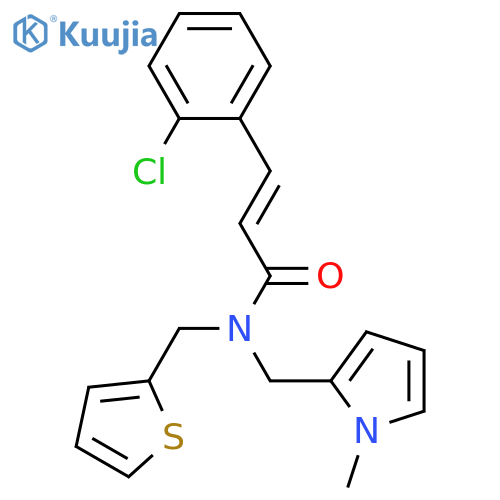(2E)-3-(2-chlorophenyl)-N-(1-methyl-1H-pyrrol-2-yl)methyl-N-(thiophen-2-yl)methylprop-2-enamide structure