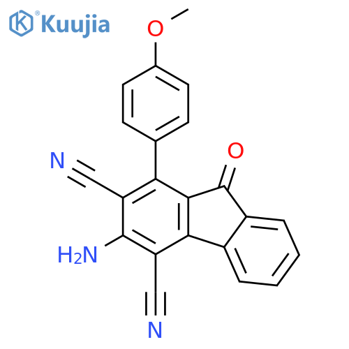 9H-Fluorene-2,4-dicarbonitrile, 3-amino-1-(4-methoxyphenyl)-9-oxo- structure
